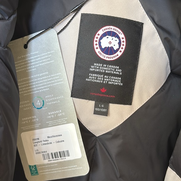 Canada Goose NWT Men's Langford Heritage Parka Jacket Size L Limestone w Fur - Picture 5 of 10